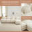 Teddy Fabric L-Shaped Cloud-like 4-Seater Modular Sectional Sofa, Curved Backrest & Armrests, Movable Ottoman, Double-Layer Cushion with Lumbar Pillows for Supportive Comfort-473324366