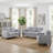 Transitional Button-Tufted Square Arm Upholstered 3-Seater Sofa Couch