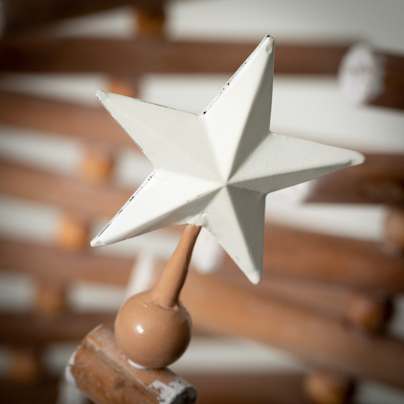 17.75"H, 22.25"H And 26.75"H Wood Slat Tree Set Of 3, Christmas Decor; White