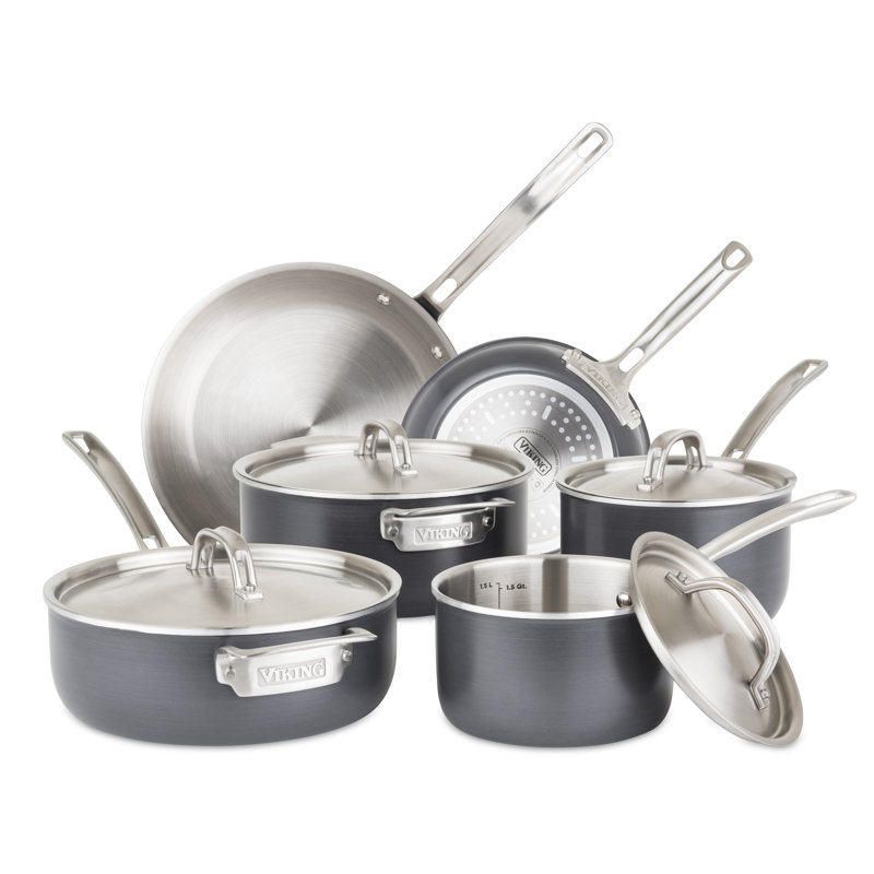 Viking 5-Ply 10-Piece Hard Anodized and Stainless Steel Cookware Set