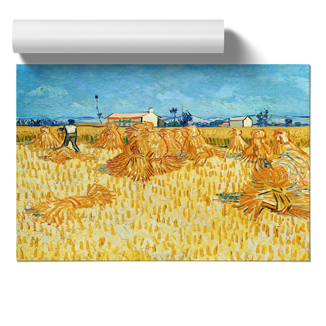 Harvest in Provence by Vincent Van Gogh - Unframed Painting
