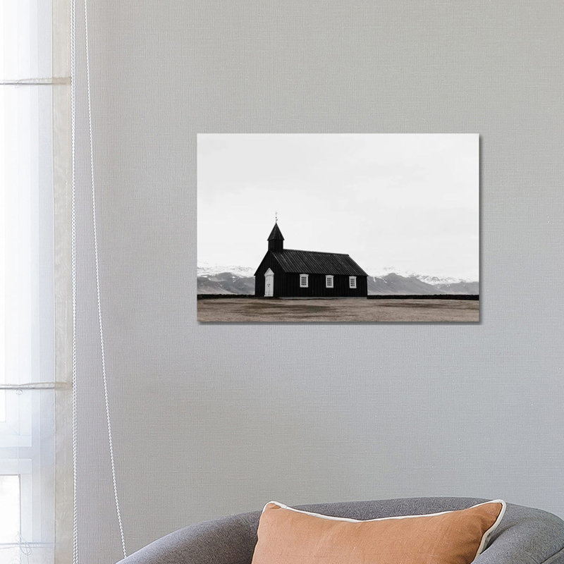 Church And Mountains by Leah Straatsma - Wrapped Canvas Print, 101.6 cm H x 66.04 cm W x 1.91 cm D