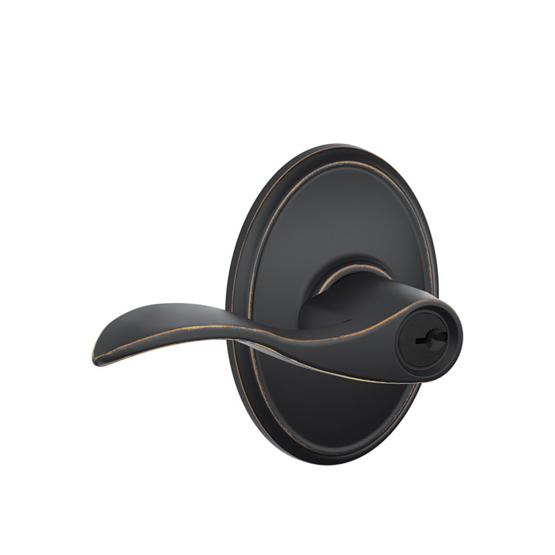 Accent Lever with Wakefield Trim Keyed Entry Lock, Yes, Aged Bronze