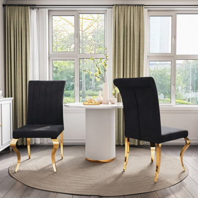 Meritza Tufted Velvet Upholstered Dining Chair by House of Hampton