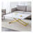 Modern Minimalist Multifunctional Lift Table With 0.8 Inch Thick MDF Desktop And Golden Metal Legs,Can Be Used As A Dressing Table, Coffee Table, Dining Table, And Office Table.White Textured Desktop.-521621461-519030309