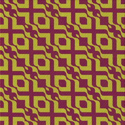 Tapis mauve / jaune à motif géométrique en laine
