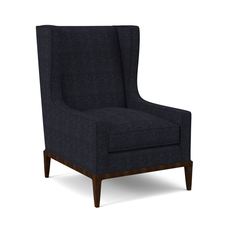 Fauteuil à oreilles 28 po Claxton, Noyer américain, Marine de Venise