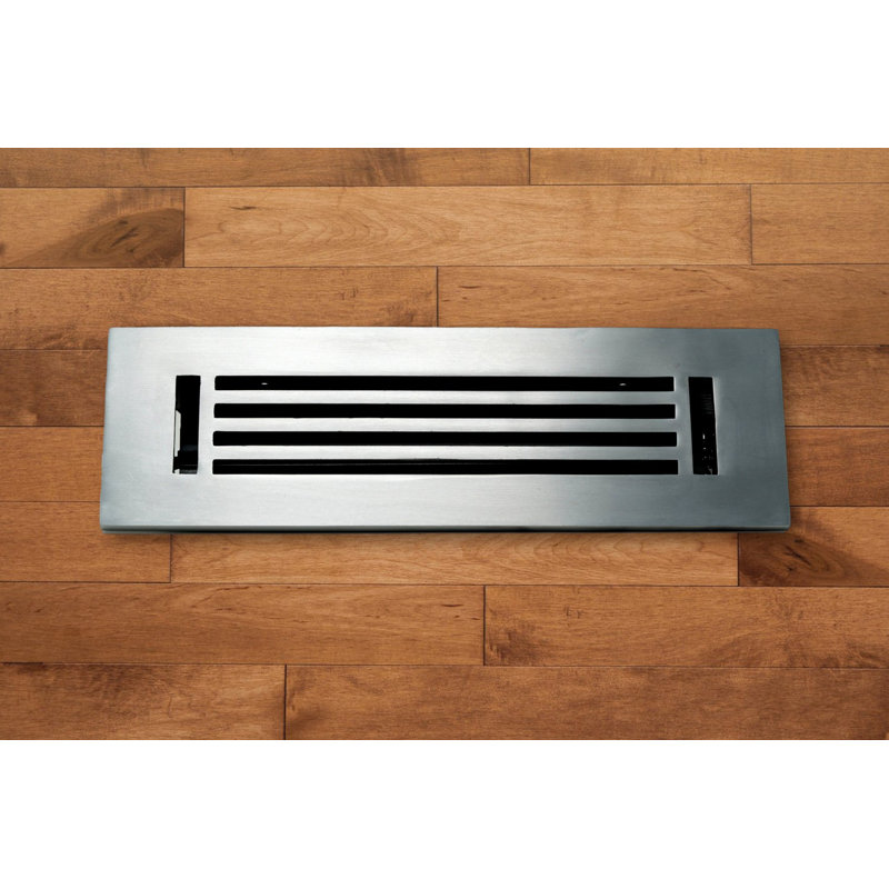 Linear Metal Floor/Wall Surface Mount Register, Brushed Satin, 10" L x 2" W x 2.75" H