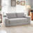 Loveseat Compression Sofa Bed Boneless Couch, Convertible 2-in-1 Design, Corduroy Fabric - Compact Memory Foam Couch For Small Spaces, Apartments, Home Office & Bedroom (grey)-924947498-938331438