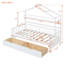 Lit de maison en bois avec 2 tiroirs, lit pour enfant avec tablette de rangement,-1997403732