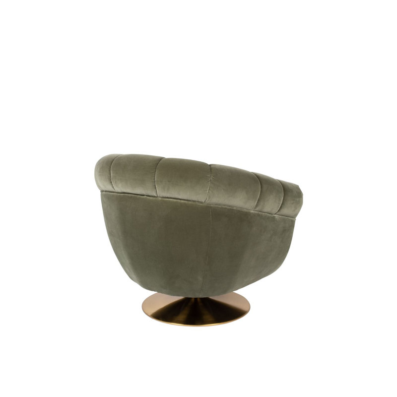 Member Swivel Lounge Chair, Green Cotton Blend