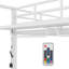 Lit superposé double en métal pleine grandeur avec tablettes en filet et rangement léger à DEL-133683830-113959518