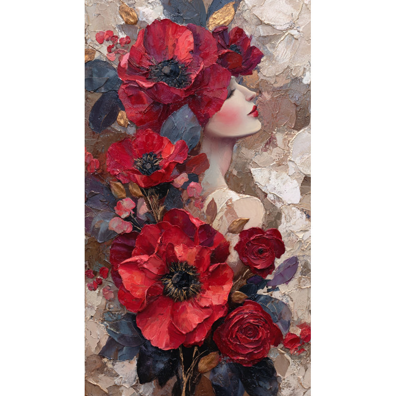 Art mural sur toile tendue Crimson Petal, L 24 po x H 42 po x P 1,5 po