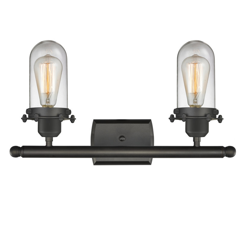 Éclairage pour meuble-lavabo 2 lumières Farview, Blanc mat, DEL, Bronze huilé