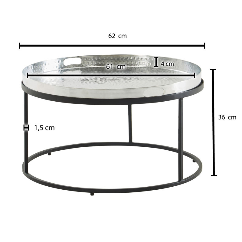 Gefen Frame Coffee Table, Silver