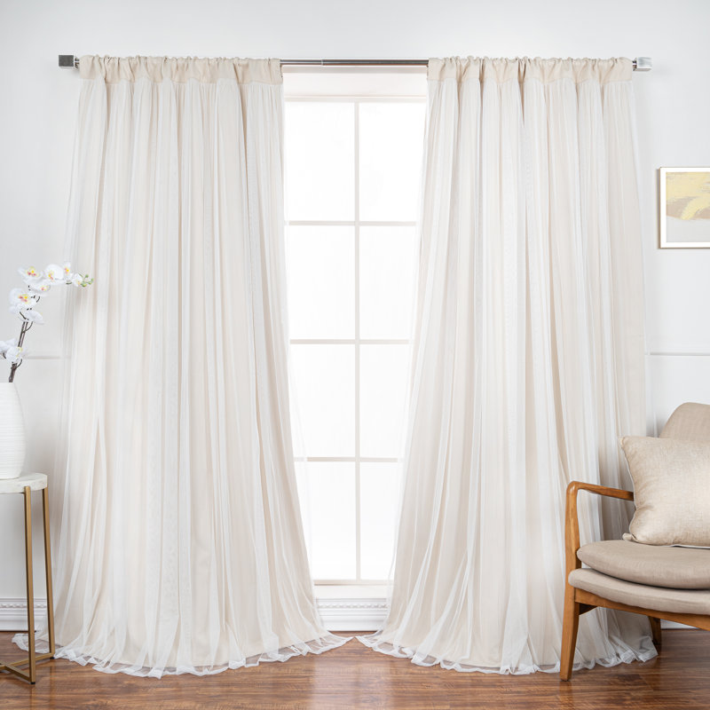 Harborcreek Solid Color Blackout Thermal Rod Pocket Curtain Panels, 52" W x 84" L, White