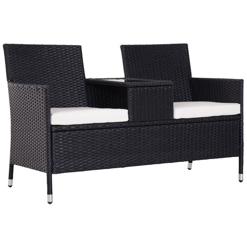 Seidel Outdoor Bench, Black