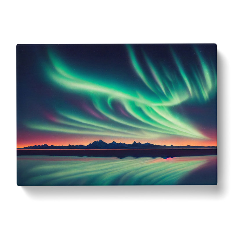 Soothing Aurora Borealis - Wrapped Canvas, 40cm H x 60cm W x 3cm D