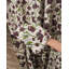 Rideau filtrant à la main avec passe-tringle en lin à motif floral avec passe-tringle - Shivri-720602525