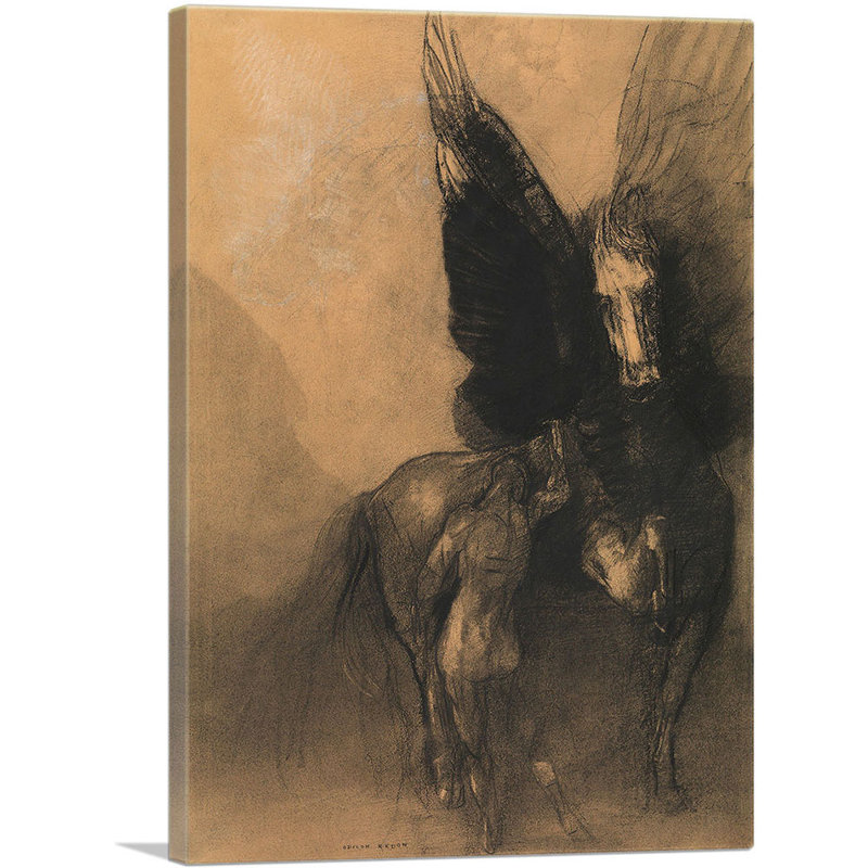 «Pegasus and Bellerophon 1888» par Odilon Redon, reproduction d'art sur toile tendue, H 26 po x l 18 po x 1,5 po