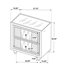 2-Drawer LED Nightstand with Dual USB, Ivory and Camel