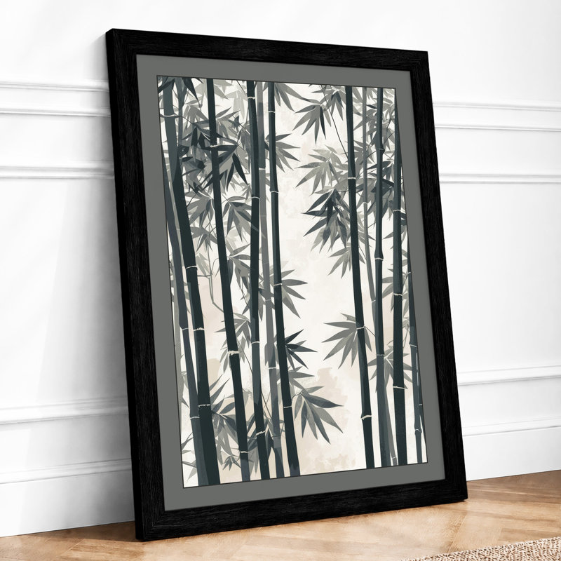 Quiet Bamboo Forest Japandi - Print, A2 - 59.4 x 42.0 cm, Black