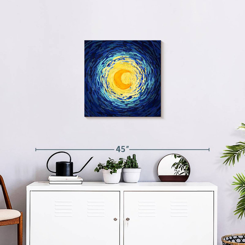 Lune jaune impressionniste Oberle, H 20 po x l 20 po