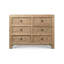 6-Drawer Chest 53Wx18Dx40H Weathered Natural Solid Pine