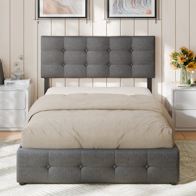 Pholstered Bed Frame with 4 Storage Drawer by Latitude Run