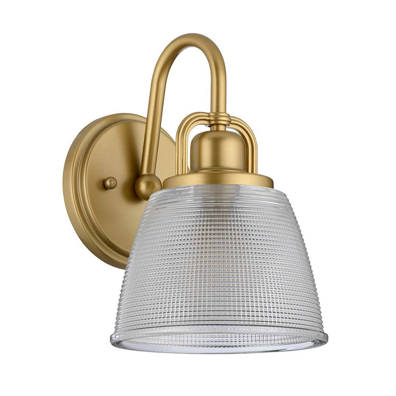 Shmuel Steel Armed Sconce, Painted Natural Brass