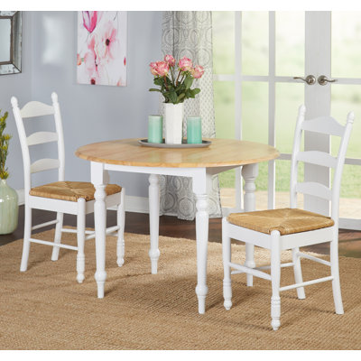 Tseri 3 Piece Drop Leaf Solid Wood Dining Set