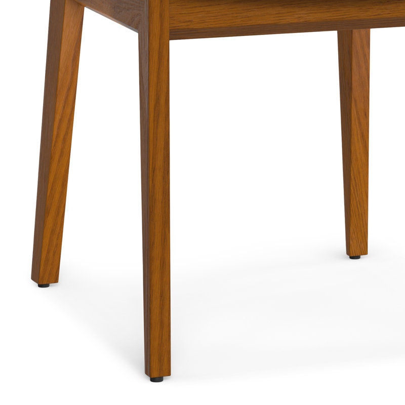 Selena Fabric Upholstered Dining Chair with Solid Wood Legs and Padded Seat (Set of 2), Natural
