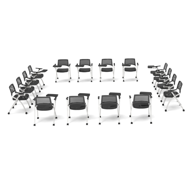 Novelty 16 Person Flip Top 22'' L Modular Training Table and Chair Set with Casters