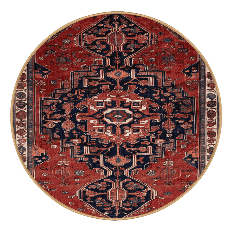 Tapis brun lavable à la machine, Rond 4 pi