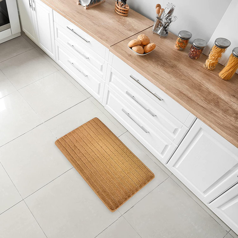 Tapis de cuisine, Rectangle 1 pi 5 po x 2 pi 8 po, Beige