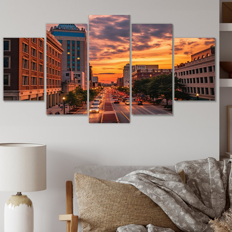 Joeann - Cityscapes, reproduction sur toile - 5 panneaux
