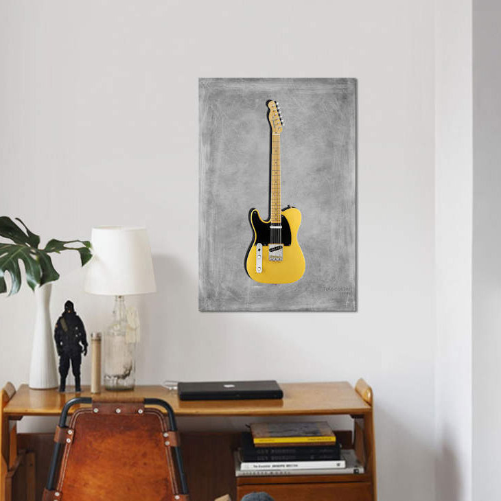 « garde-boue telecaster 52 », impression sur toile tendue, H 26 po x l 18 po x P 1,5 po, Toile tendue, Pas de tapis