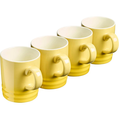 Set of 4 Stoneware Mug Set 350ml Drinking Cups