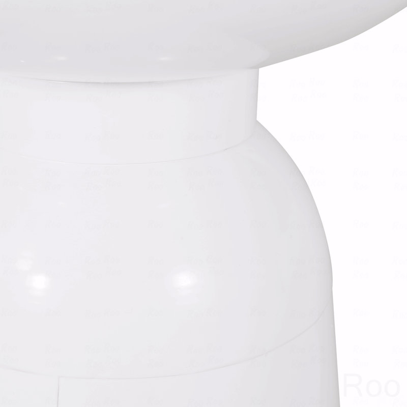 Outdoor Metal Patio End Table, White