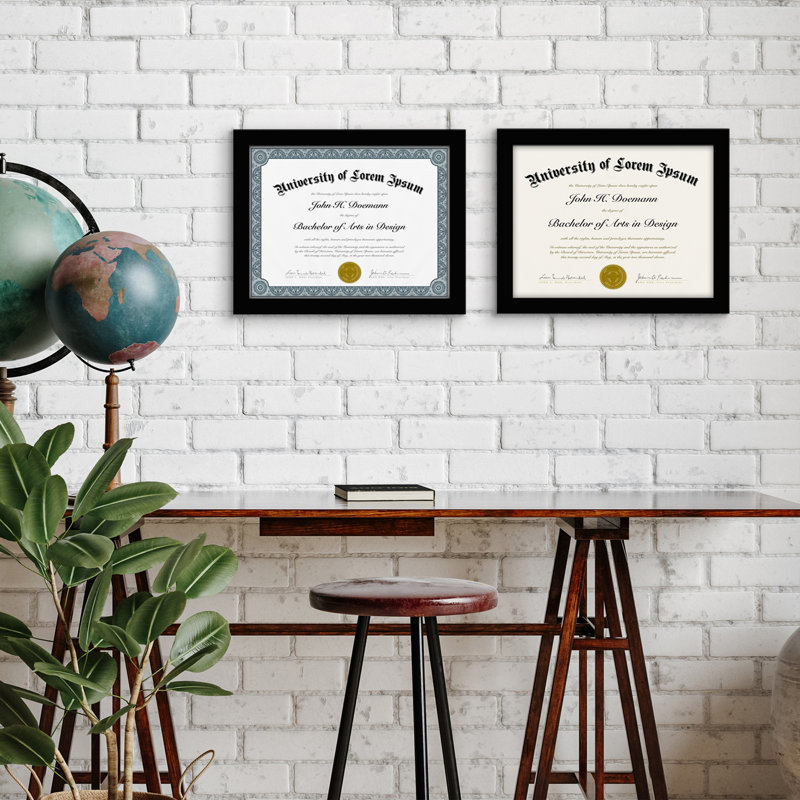 Meridee 8.5x11 Diploma Frame - Document Frame with Shatter-Resistant Glass and Engineered Wood - (2 Pack)