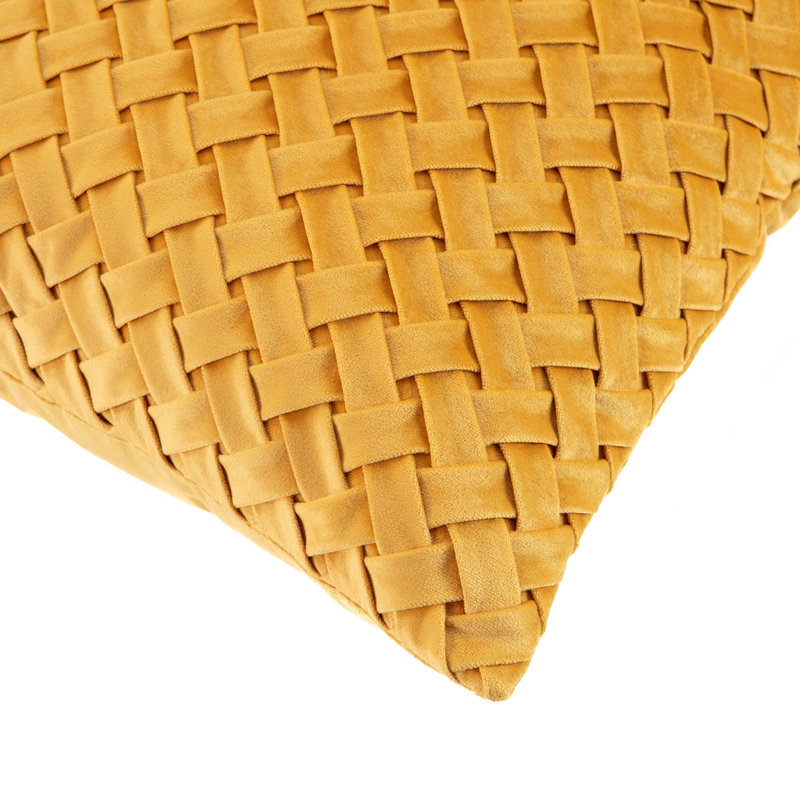 Golden Lattice Textured Velvet Euro Throw Pillow Cover Set
