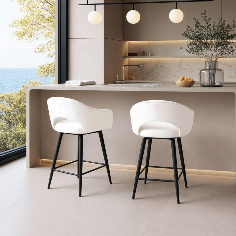 Ensemble de 2 tabourets de bar pivotants 27 po, Velours