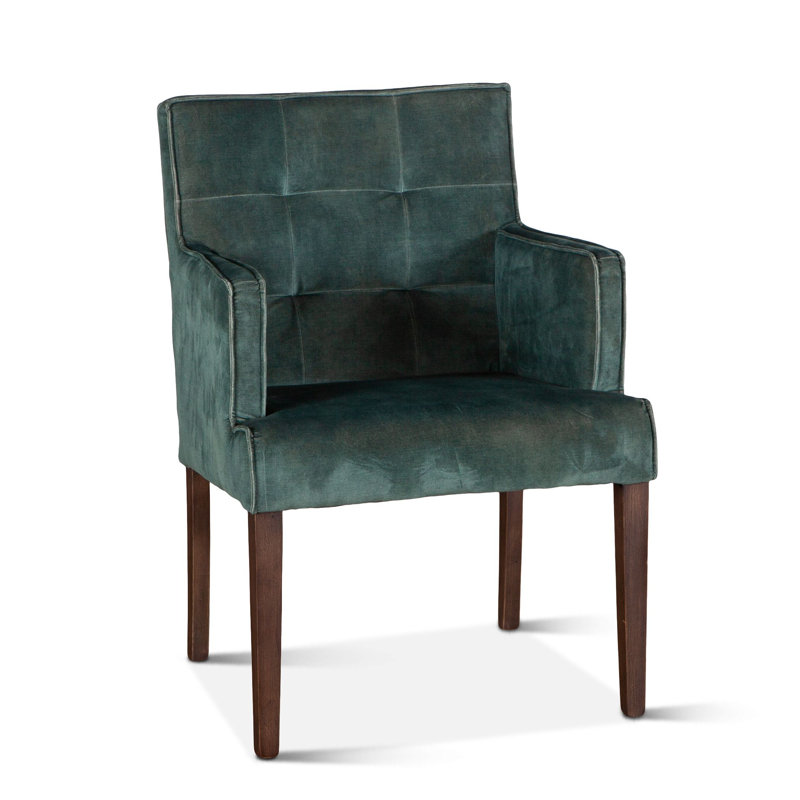 Avery Tufted Armchair, Green Velvet