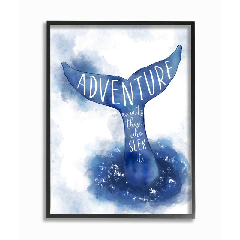 «Adventure Awaits Expression Whale Tale Ocean Animal Inspiration» par Ziwei Li - impression, H 14 po x l 11 po