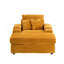 Canapé orange simple en velours côtelé avec un coussin, deux coussins décoratifs, un repose-pieds et deux espaces de rangement-2128066779