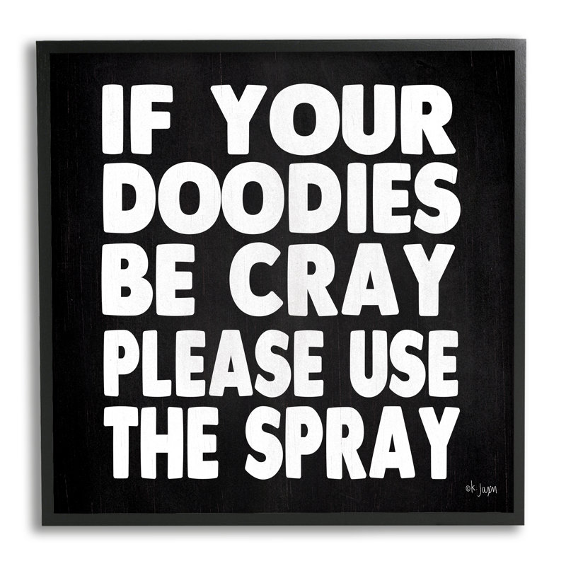Doodies Be Cray, Giclée encadrée noir minuit, H 12 po x l 12 po x P 1,5 po