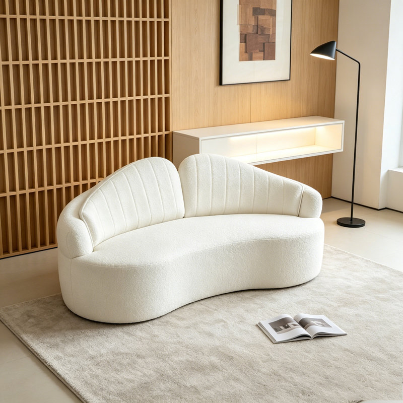Canapé courbé, White-two-seater