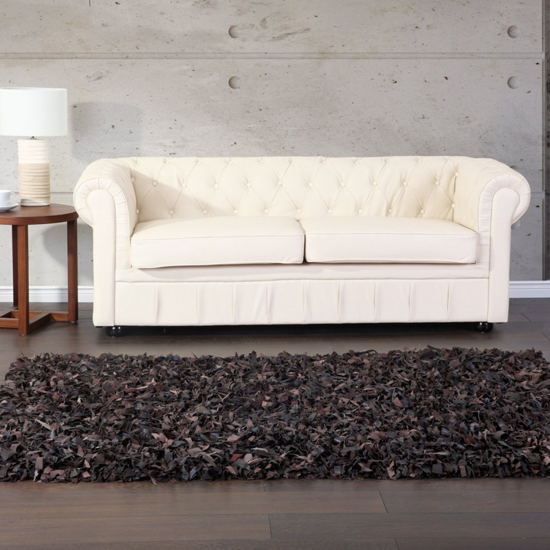 Mut Solid Colour Leather Hand Woven 140cm X 200cm Area Rug