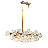 Orbit 29-Globe Aged Brass Linear Chandelier