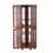 Corner Curio Cabinet With 4 Adjustable Tempered Glass Shelves And Lighting System, Solid Wood Legs,Acrylic Mirrored Back Panel-1512074765